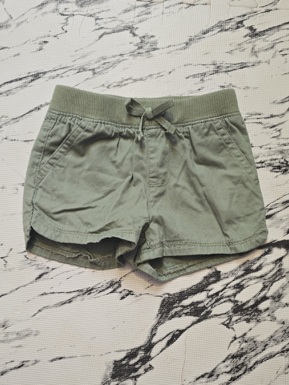 The Children's Place Olive Green Knit Waistband Athletic Shorts